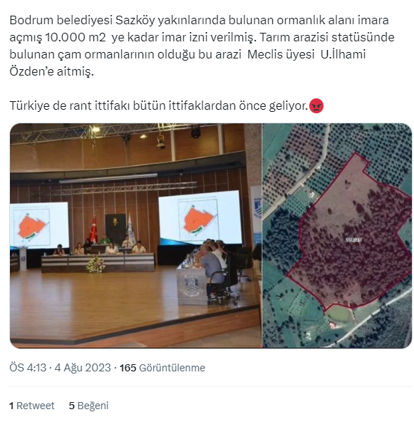 Başkanın oyu 2 sayıldı! Bodrum Belediyesi'nin ormanlık alana özel imar izni ortalığı karıştırdı