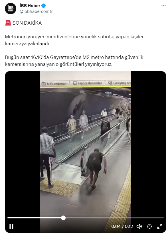 İBB'den arıza iddialarına görüntülü yanıt! İstanbul'da metro merdivenlerine sabotaj kamerada