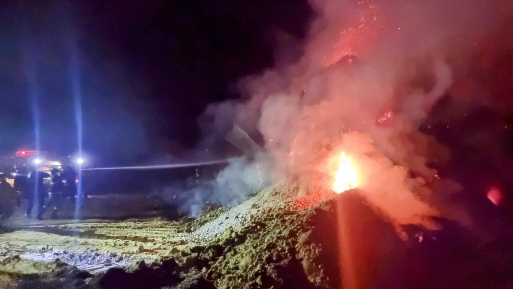 Domaniç’te çıkan yangında 20 büyükbaş hayvan yanmaktan son anda kurtarıldı