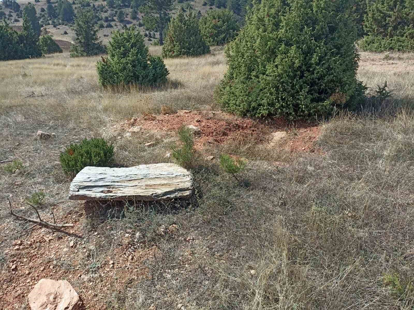 Gediz’de tarihi mezarların bulunduğu alan defineciler tarafından tahrip edildi