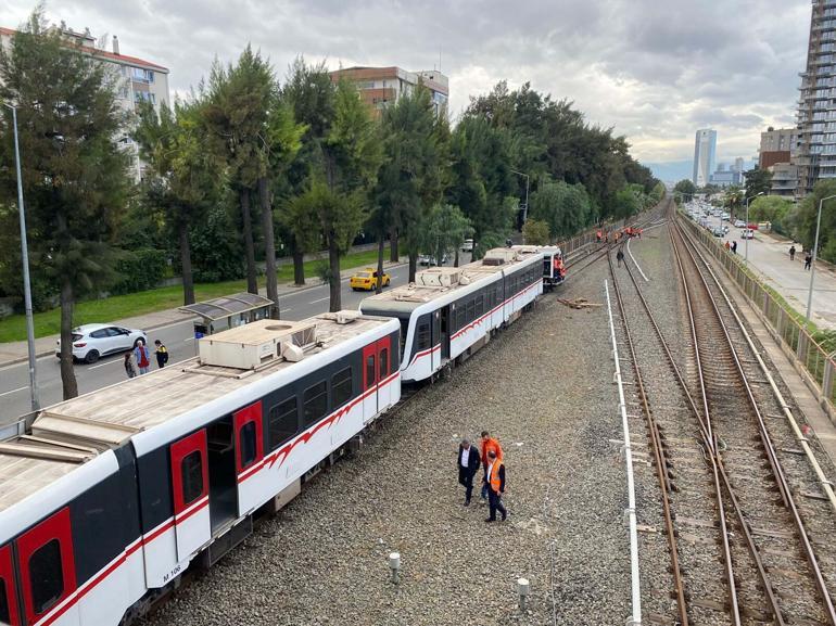 İzmir'de metro raydan çıktı