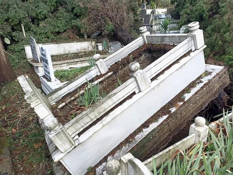 Zonguldak'taki fırtınada devrilen ağaçlar nedeniyle 300 mezar hasar gördü