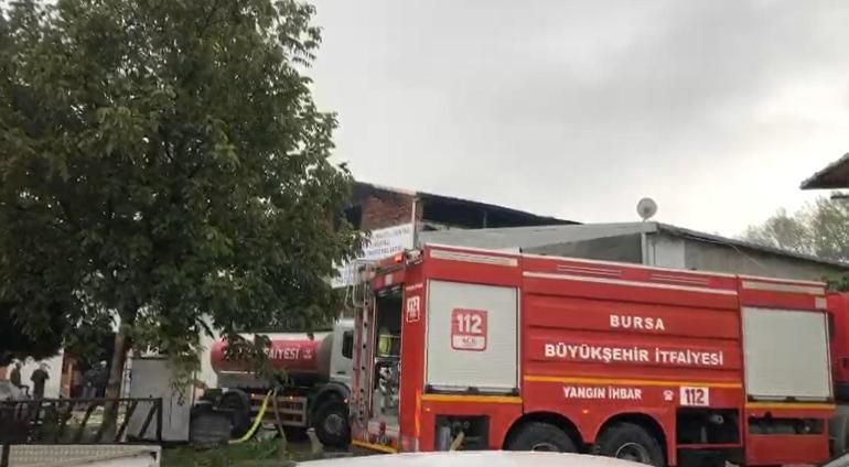 Bursa'da sünger imalathanesi ve deposunda yangın