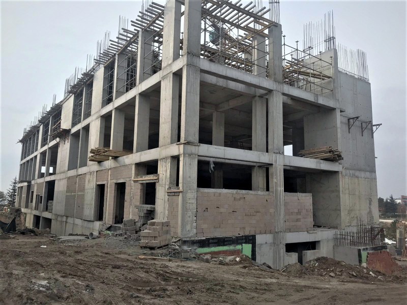 (ÖZEL) Sivrihisar Devlet Hastanesi ek binası inşaatı sürüyor