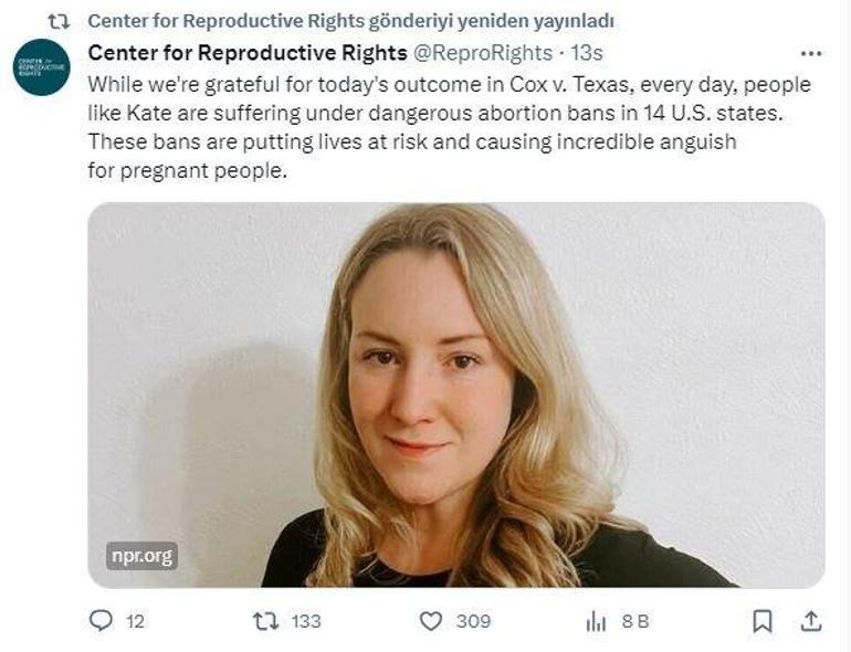 Teksas'da kürtaj yasağına rağmen bir kadına ‘geçici’ izin verildi