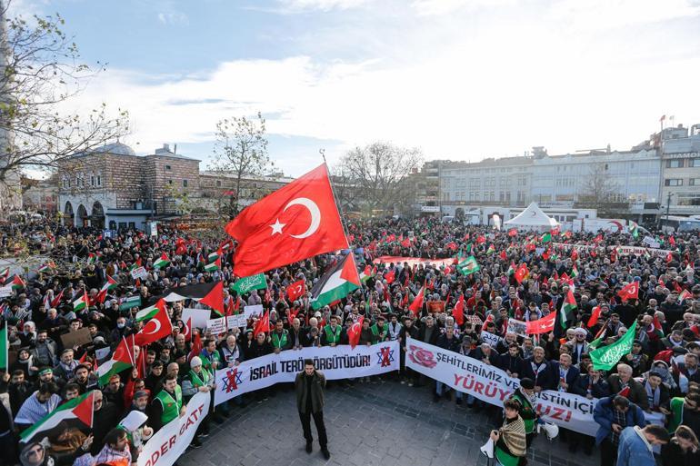 İstanbul'da binlerce kişi terörü ve İsrail'i lanetledi