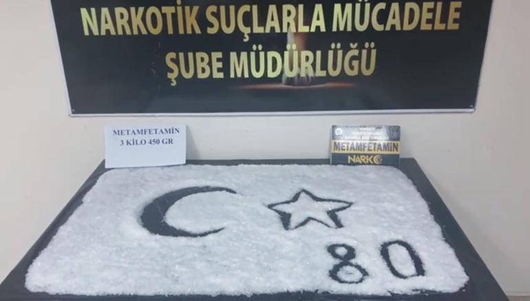 Otomobilde 3 kilo 450 gram metamfetamin ele geçirildi