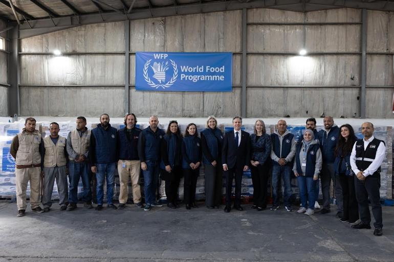 Blinken, Ürdün’de Gazze için yardımların bulunduğu WFP deposunu ziyaret etti