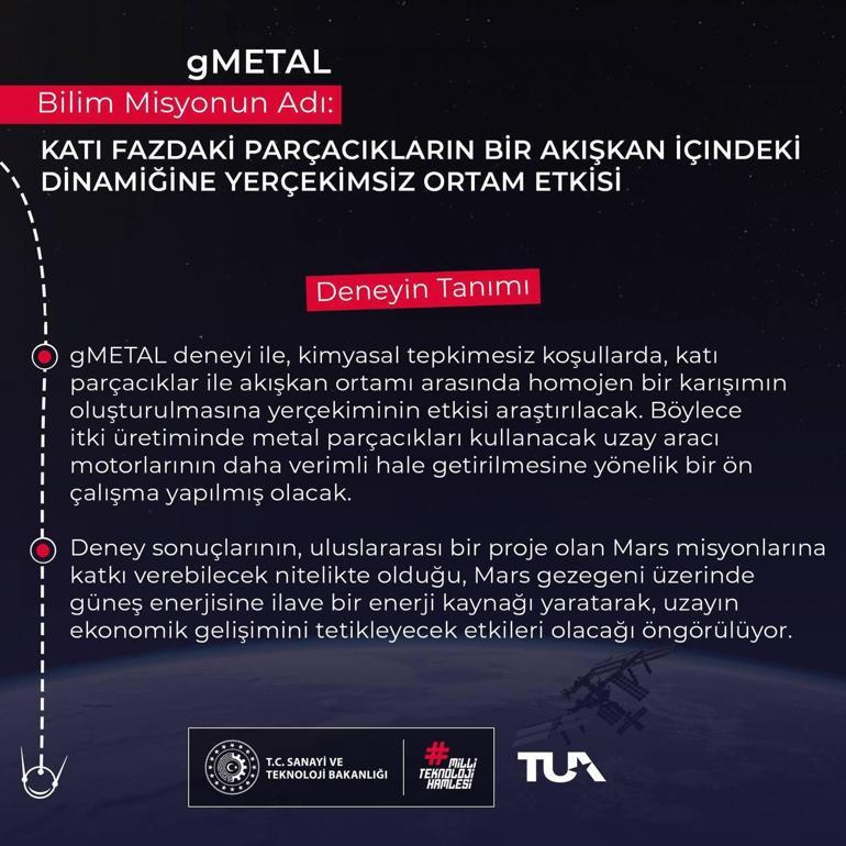 Bakan Kacır, 'gMETAL' deneyinin tanıtımını paylaştı