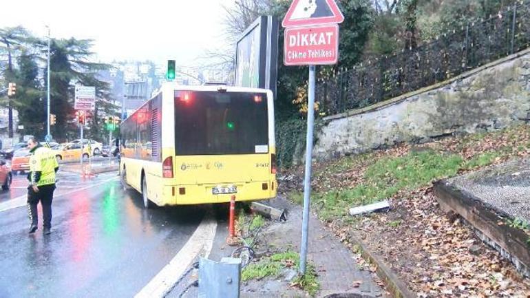 Sarıyer'de İETT otobüsü bariyerlere çarptı: 3 yaralı