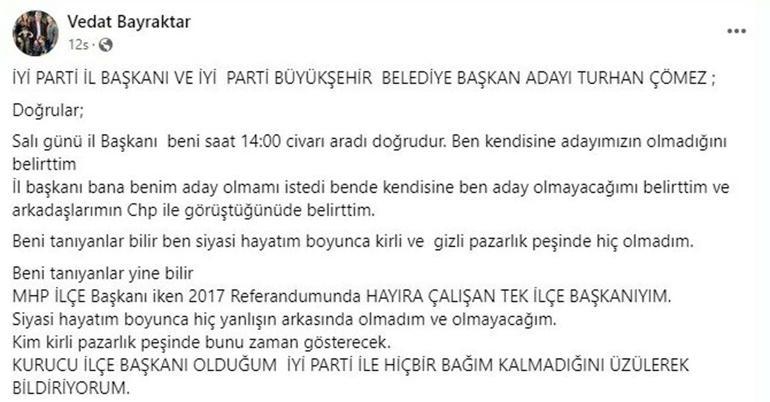 İYİ Partili Çömez: Bigadiç'teki CHP'nin aday listesinde bulunan isimler, İYİ Parti üyesi