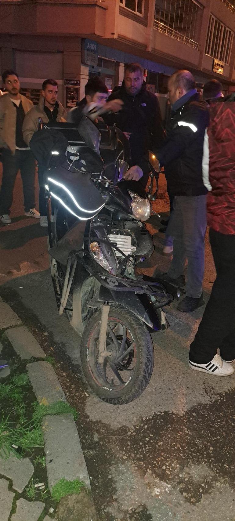 Hafif ticari aracın çarptığı motosikletli kurye ağır yaralandı