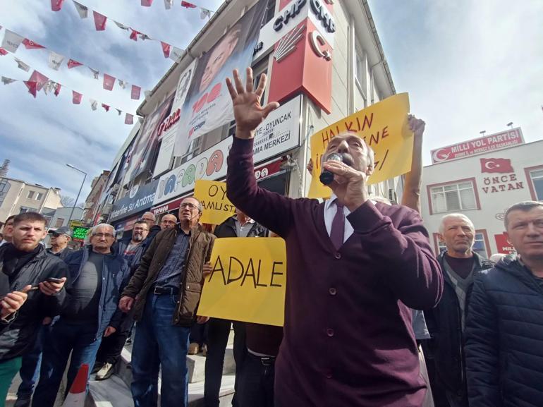 Edirne'de CHP İl Başkanlığı önünde, 'adayımızı geri istiyoruz' eylemi