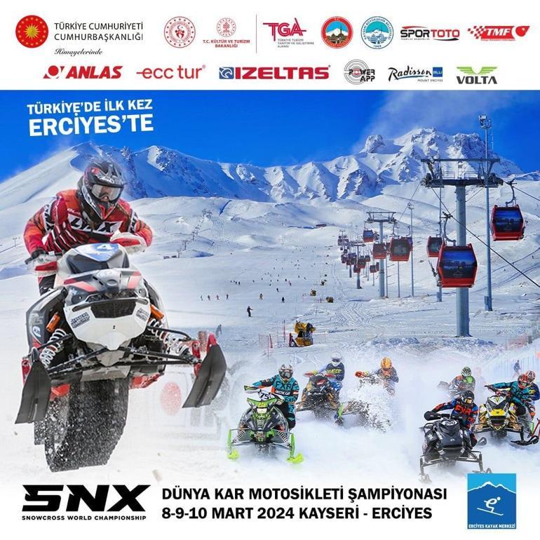 Erciyes'te Dünya Kar Motosikleti Şampiyonası heyecanı başlıyor