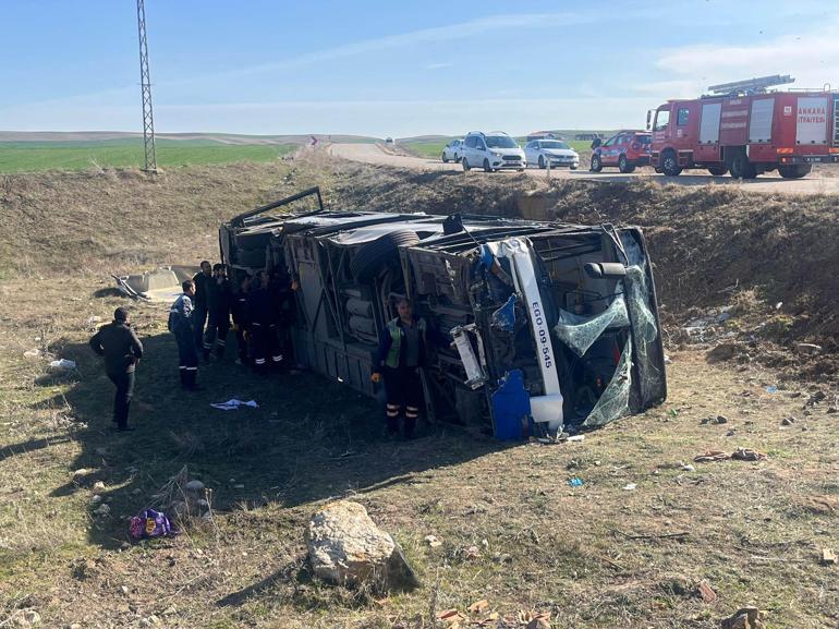 Ankara'da EGO otobüsü şarampole devrildi: 20 yaralı