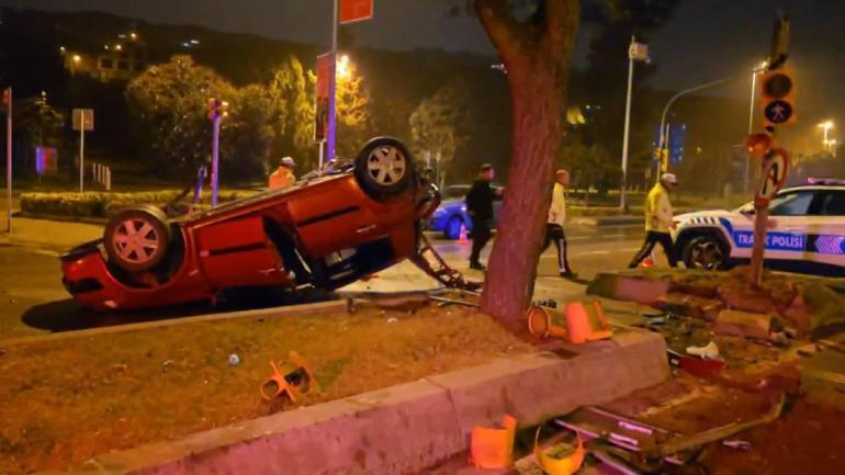 Maltepe'de, Demokrat Parti il başkanın da içinde bulunduğu cip kazaya karıştı