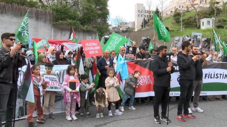 ABD Başkonsolosluğu’na yürüyen grup İsrail'i protesto etti