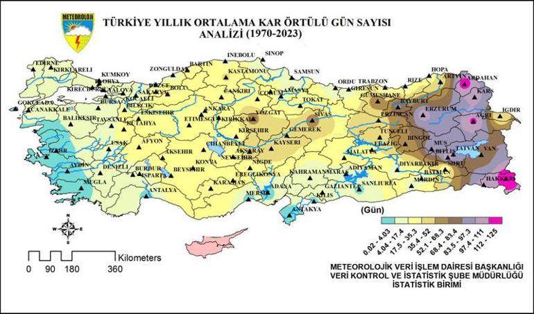 Kar örtülü gün sayısı, son 10 yılda 6,2 gün azaldı