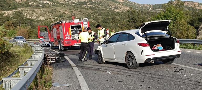 Otomobille çarpışan motosikletin sürücüsü öldü