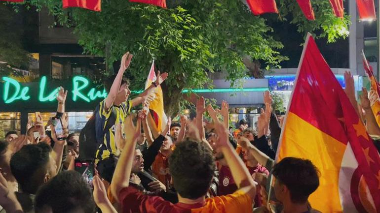 Fenerbahçeli çocuk, şampiyonluk kutlamalarında Galatasaraylı taraftarlara üçlü çektirdi