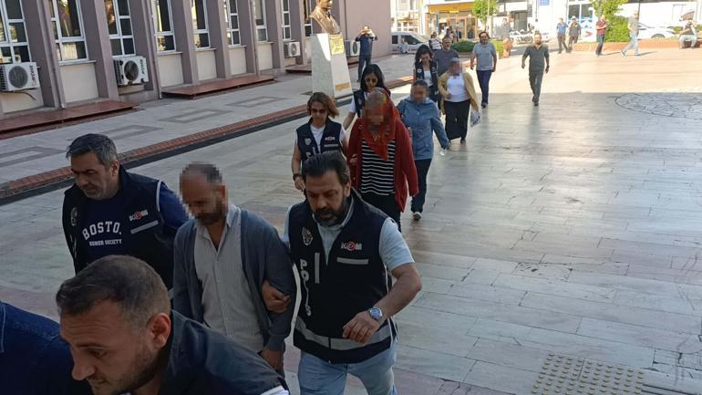 Aydın'da Kıskaç-15 operasyonunda gözaltına alınan 7 şüpheli, adliyede