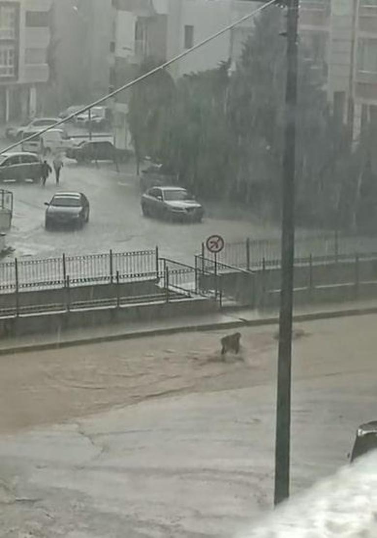 Amasya'da sağanak; cadde ve sokaklar suyla doldu, sele kapılan kadını taksici kurtardı