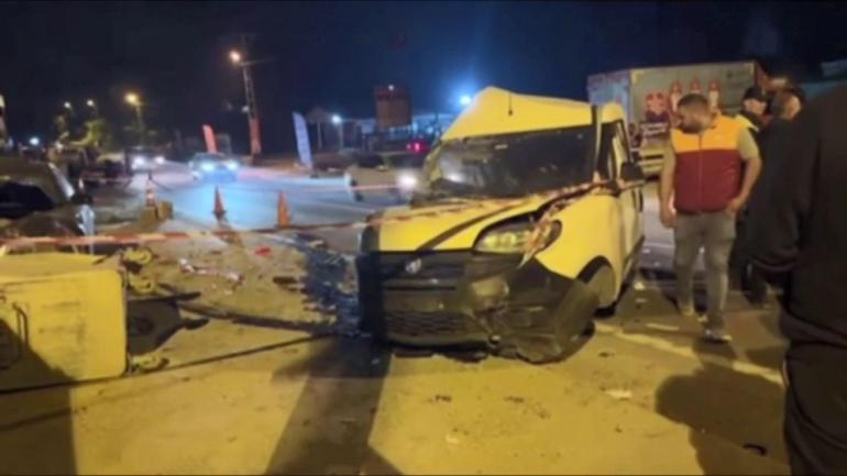 Çatalca'da 1 kişinin öldüğü, 3 kişinin yaralandığı kaza kamerada