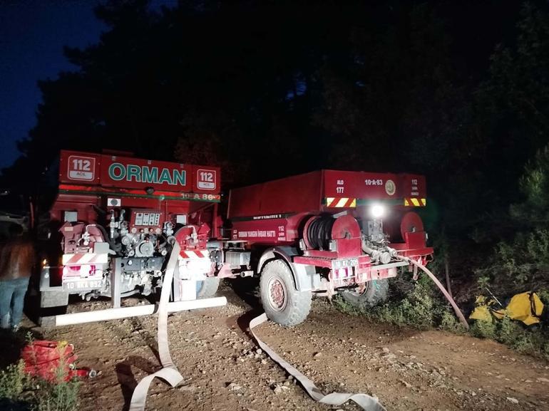 Balıkesir'de orman yangınında 1 hektar alan zarar gördü