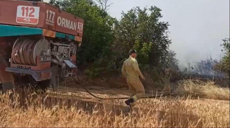 Edirne'de yangın; 90 dekar tarım ve mera alanı zarar gördü