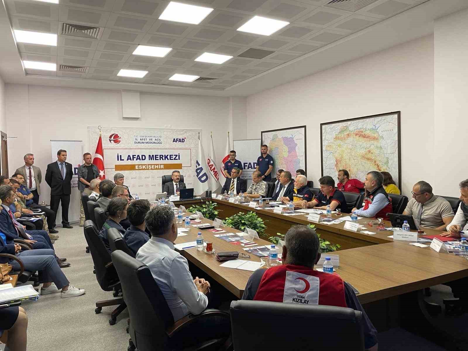 Saha Uzantılı Masa Başı Deprem Tatbikatı, Vali Aksoy’un başkanlığında gerçekleştirildi