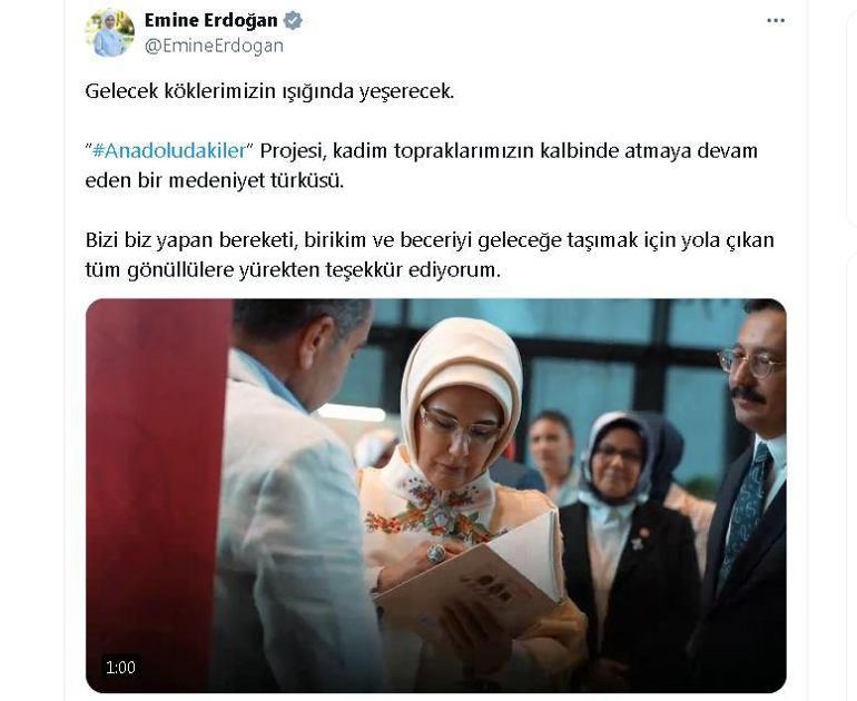 Emine Erdoğan'dan 'Anadoludakiler' projesine ilişkin paylaşım