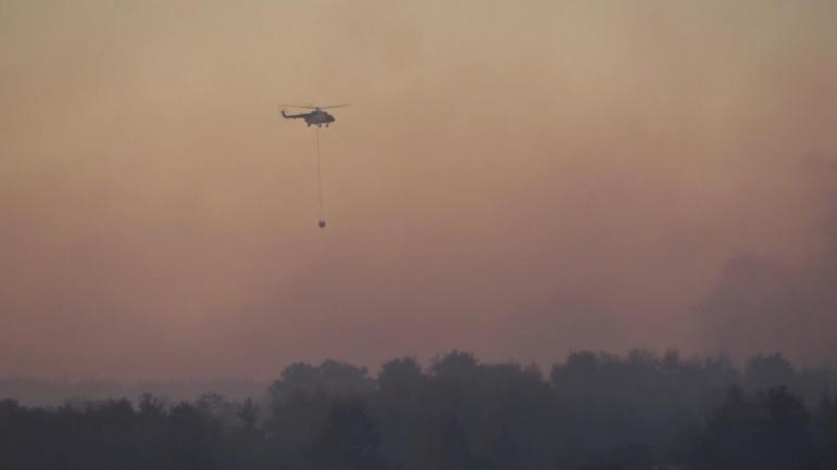 Çanakkale’deki orman yangınına havadan müdahale başladı