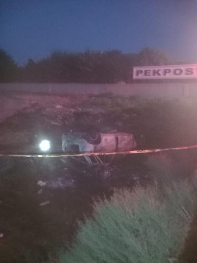 Konya'da takla atan otomobil alev aldı: 4 ölü, 2 yaralı
