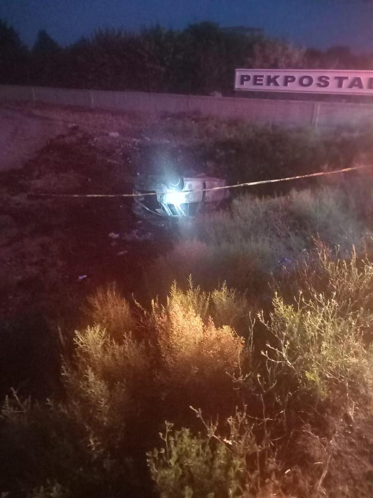 Konya'da takla atan otomobil alev aldı: 4 ölü, 2 yaralı
