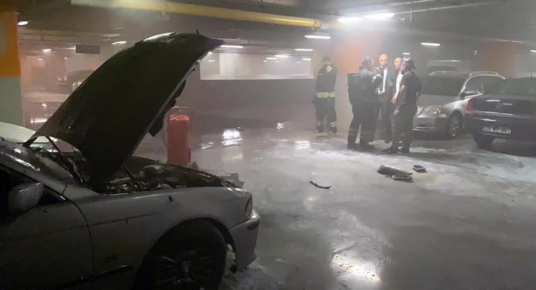Edirne'de AVM otoparkında otomobil yangını; 3 güvenlik görevlisi dumandan etkilendi
