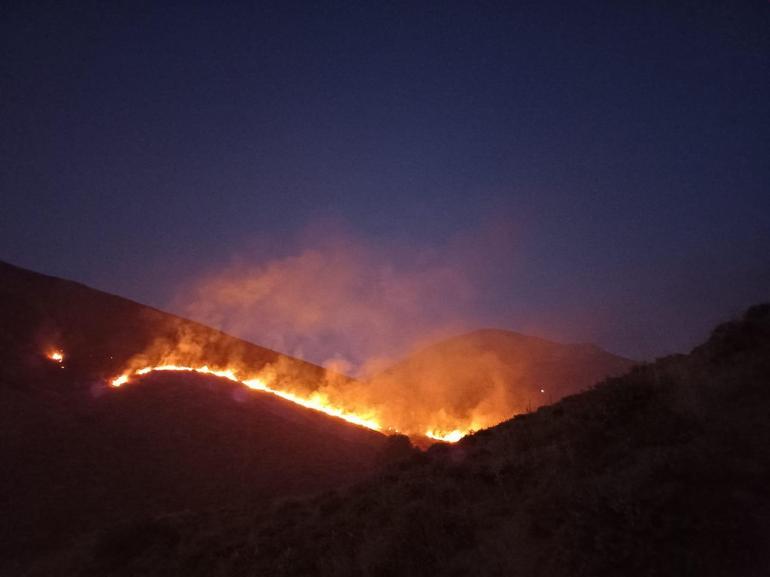 Kayseri'de dağlık alanda yangın