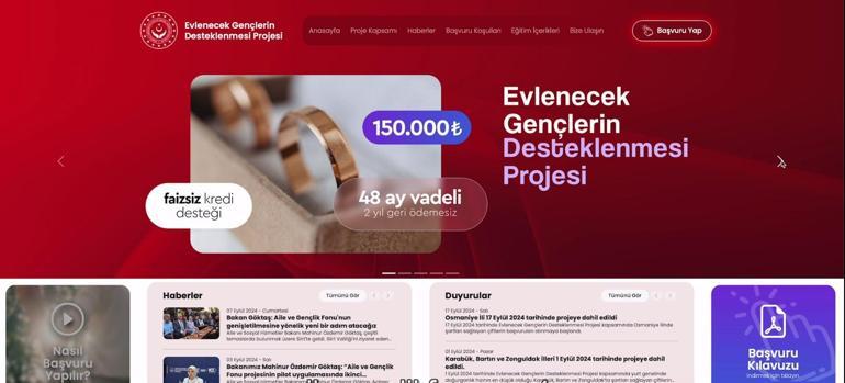 Bakanlıktan evlilik kredisine hızlı ve kolay başvuru için internet sitesi