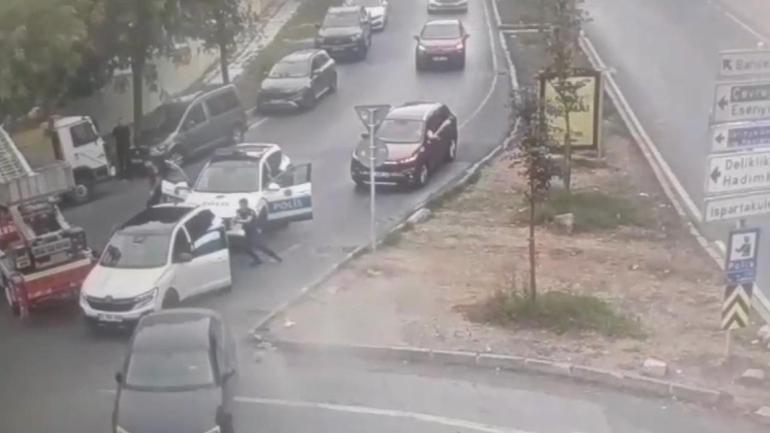 Kocaeli'nde polis aracına çarparak kaçan şüpheliler Başakşehir'de yakalandı