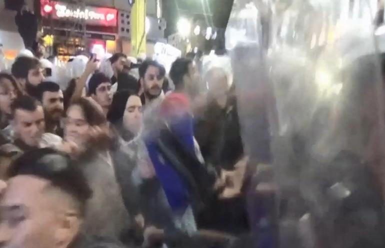 Beyoğlu'nda izinsiz yürüyüş arbedesi: 14 polis yaralandı,18 gözaltı