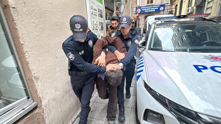 Beyoğlu’nda polise bıçakla saldıran şüpheli adliyeye sevk edildi