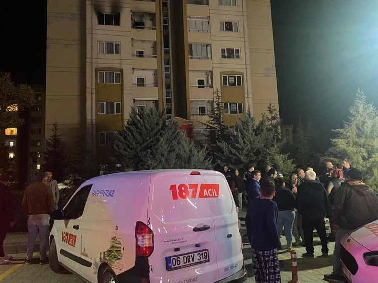 Ankara'da 10 katlı binada yangın; 2 kişi dumandan etkilendi