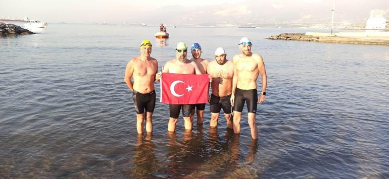 Hatay'da 4'üncü İskenderun Körfezi Açık Deniz Yüzme Maratonu tamamlandı