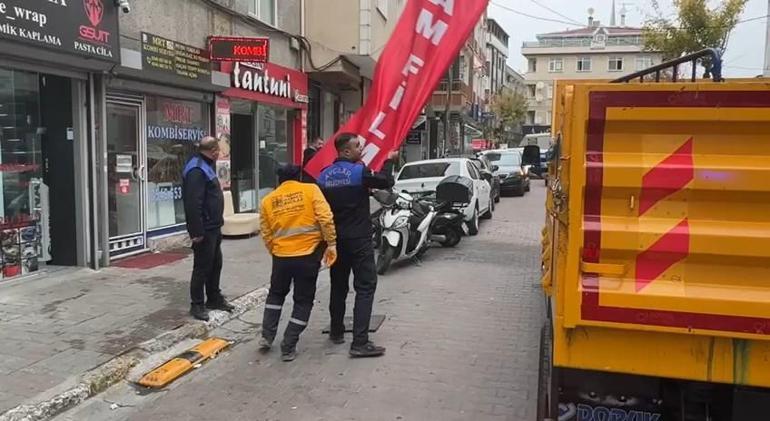 Avcılar'da zabıtadan kaldırım denetimi: 2 saatte 2 kamyon malzeme toplandı