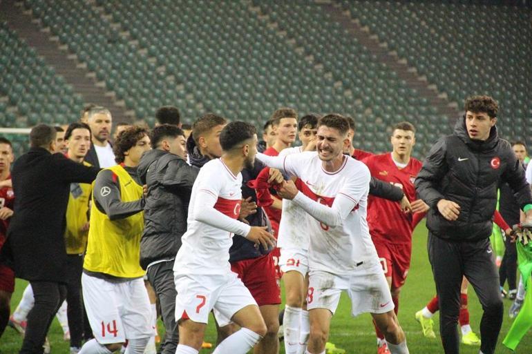 Türkiye U21 - Sırbistan U21 maçının ardından arbede yaşandı