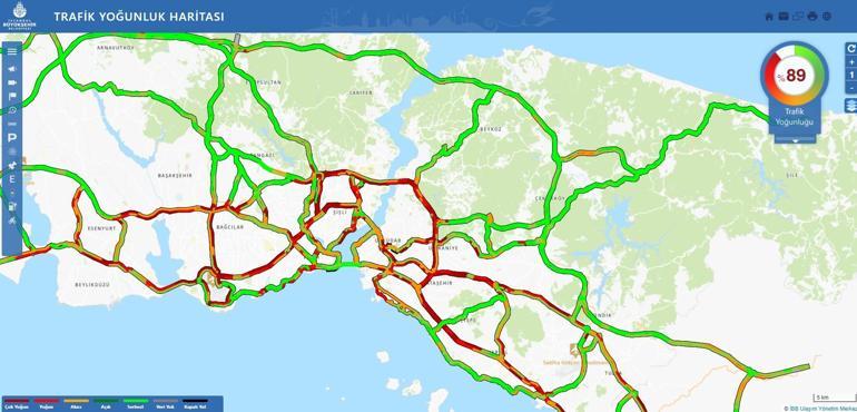 İstanbul'da trafik yoğunluğu yüzde 90'a ulaştı