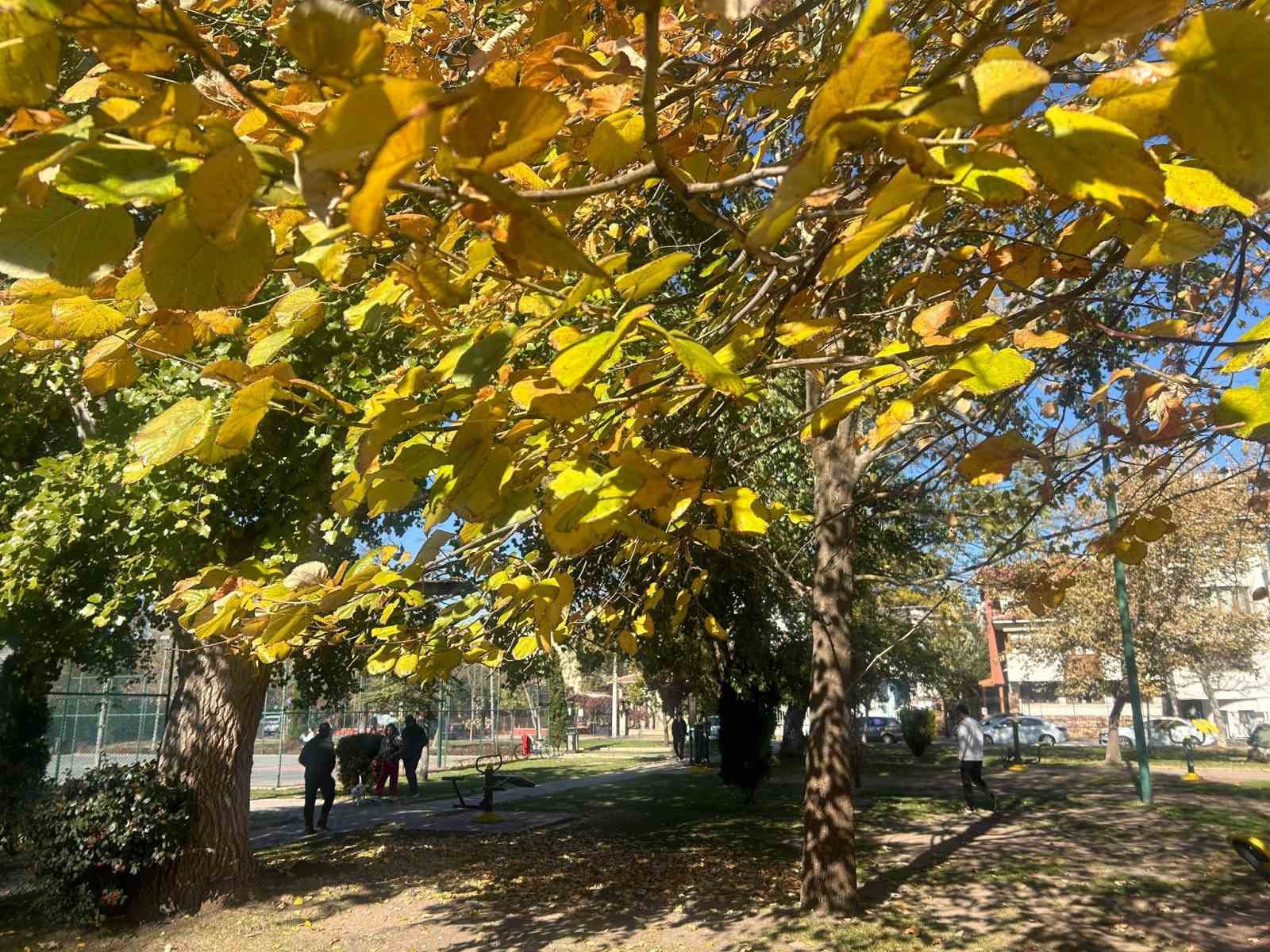 Kanlıkavak Parkı’nda sonbahar manzarası mest etti