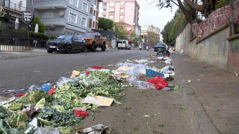 Maltepe'de grev kararının ardından sokaklarda çöp yığınları oluştu