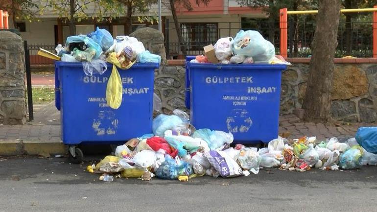 Maltepe'de grev kararının ardından sokaklarda çöp yığınları oluştu