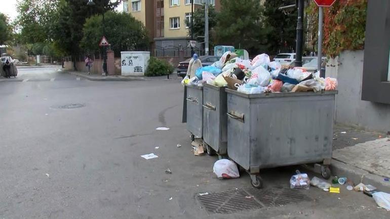 Maltepe'de grev kararının ardından sokaklarda çöp yığınları oluştu