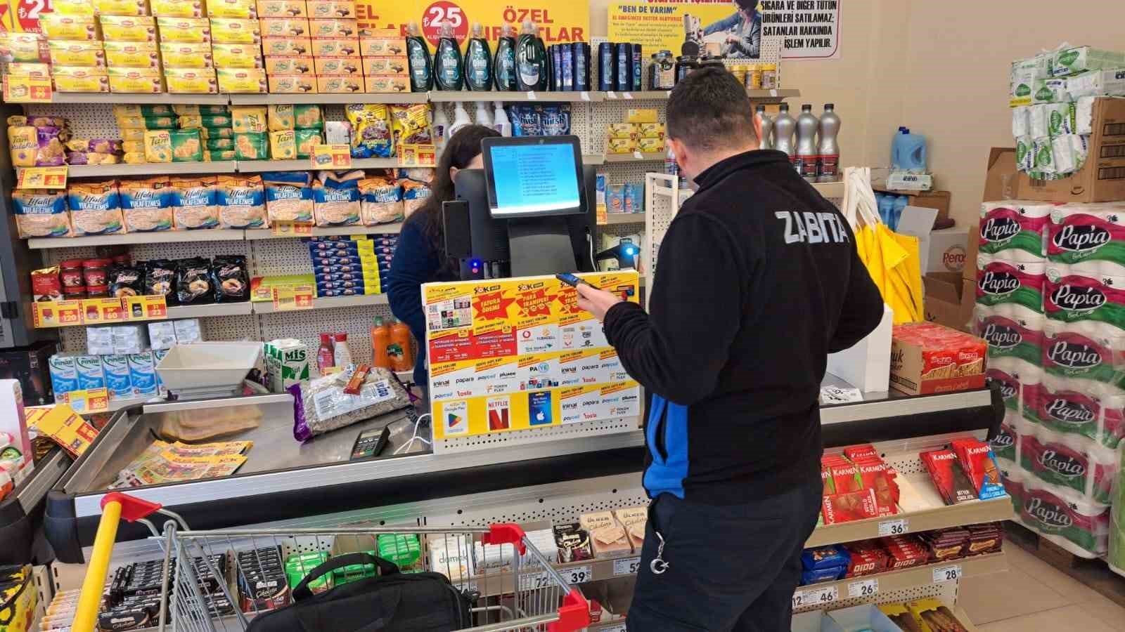 Zabıta ekiplerinden İnönü’de market ve gıda işletmelerine sıkı denetim